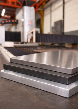 chapas de aço carbono, aço inox e alumínio para corte a laser industrial